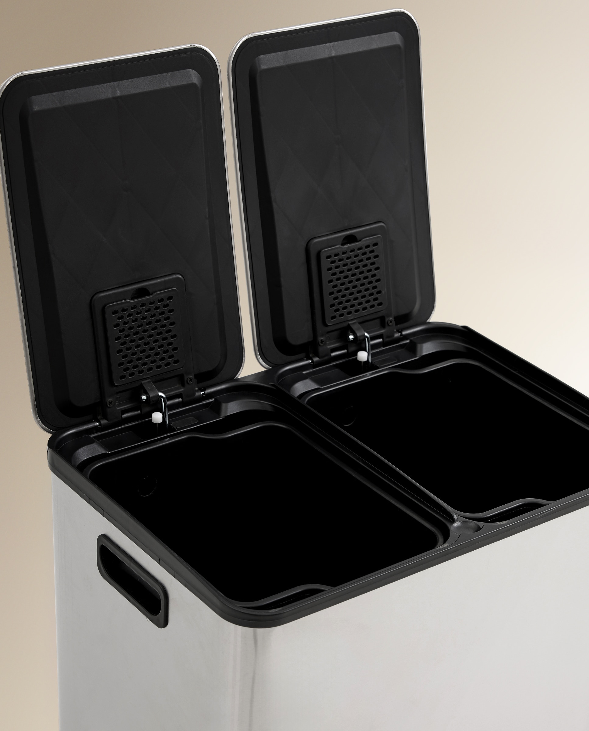 Balde do Lixo com Pedal para Reciclar 2 x 30 L Aço-3