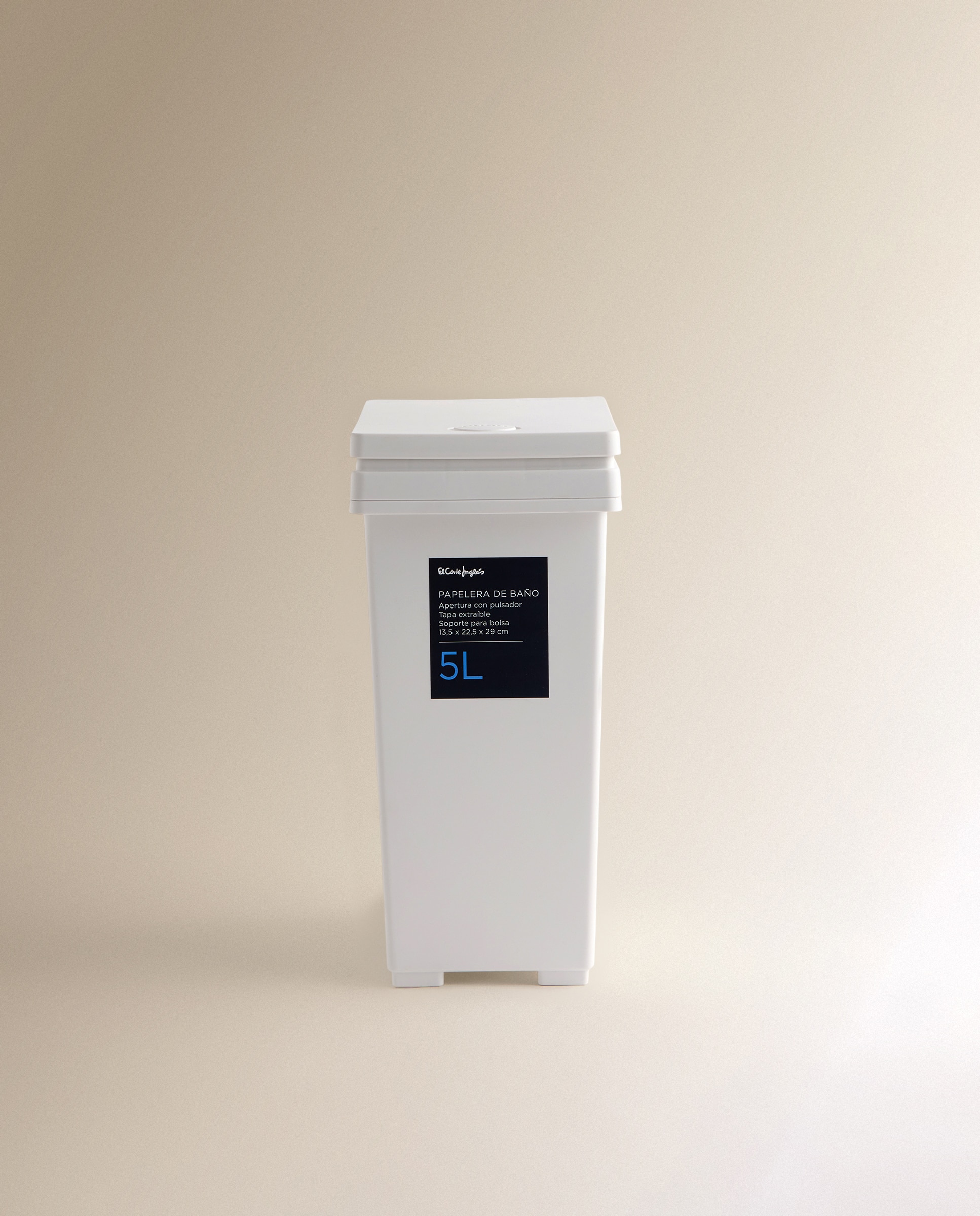 Balde do Lixo de Casa de Banho de Plástico - 5 L Branco-2