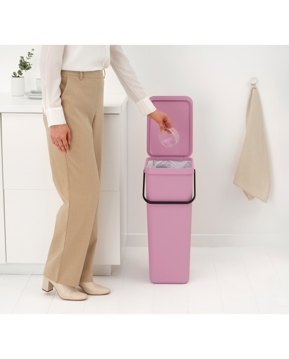Imagen 5 de Cubo de basura para reciclar Sort&Go 40L Brabantia - Rosa Rosa