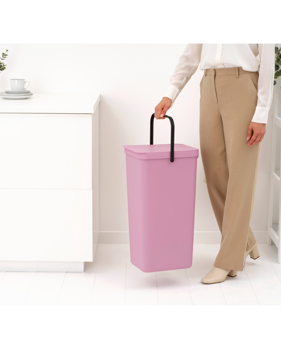 Imagen 7 de Cubo de basura para reciclar Sort&Go 40L Brabantia - Rosa Rosa