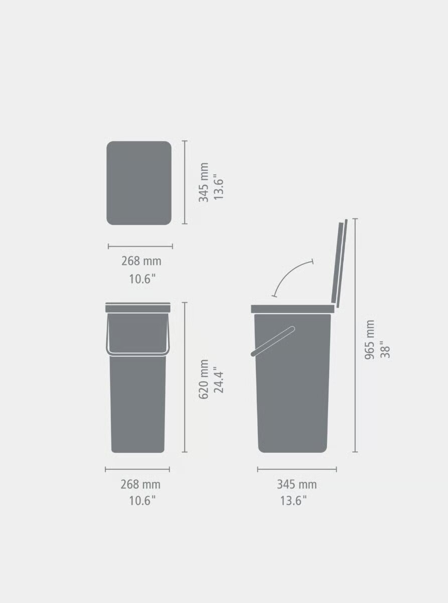 Cubo de basura para reciclar Sort&Go 40L Brabantia - Crudo Crudo-4