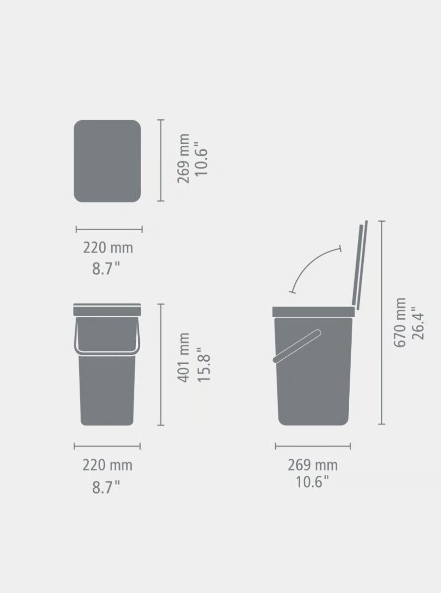 Cubo de basura para reciclar Sort&Go 16L Brabantia - Rosa Rosa-5