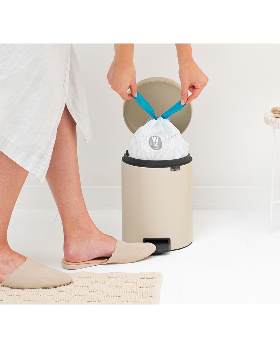 Papelera de baño con pedal NewIcon 5L Brabantia - Beige 5 litros Beige-6