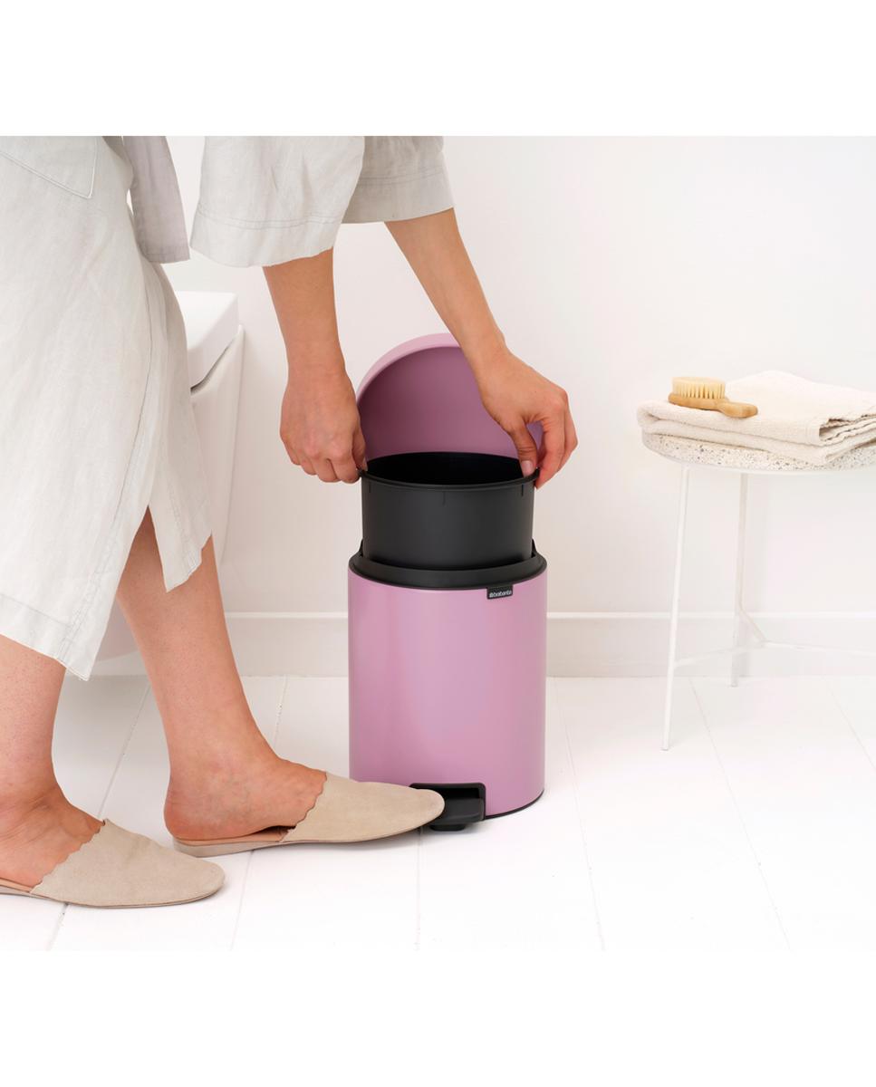 Papelera de baño con pedal NewIcon 5L Brabantia - Rosa 5 litros Rosa-4