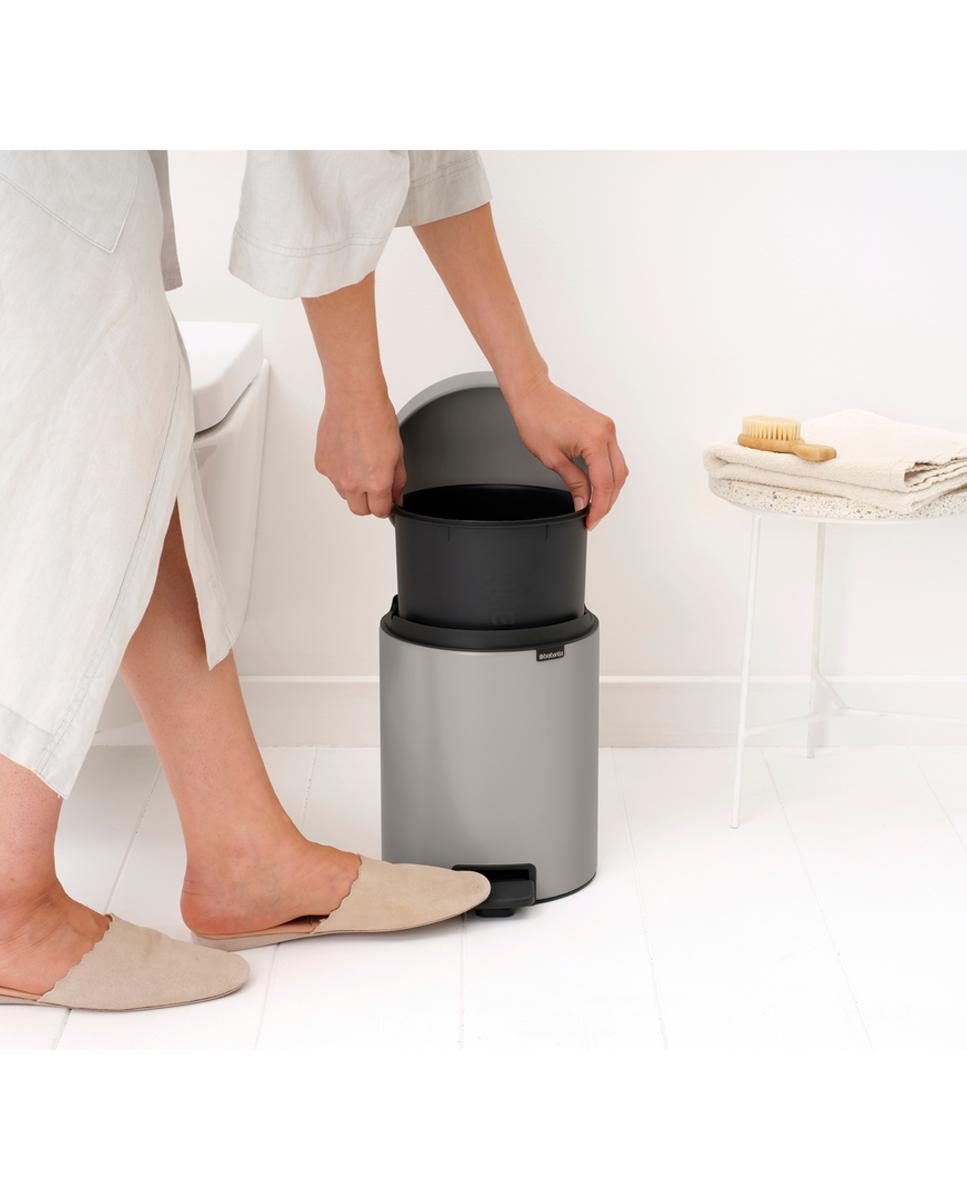 Papelera de baño con pedal NewIcon 5L Brabantia - Gris 5 litros Gris-5