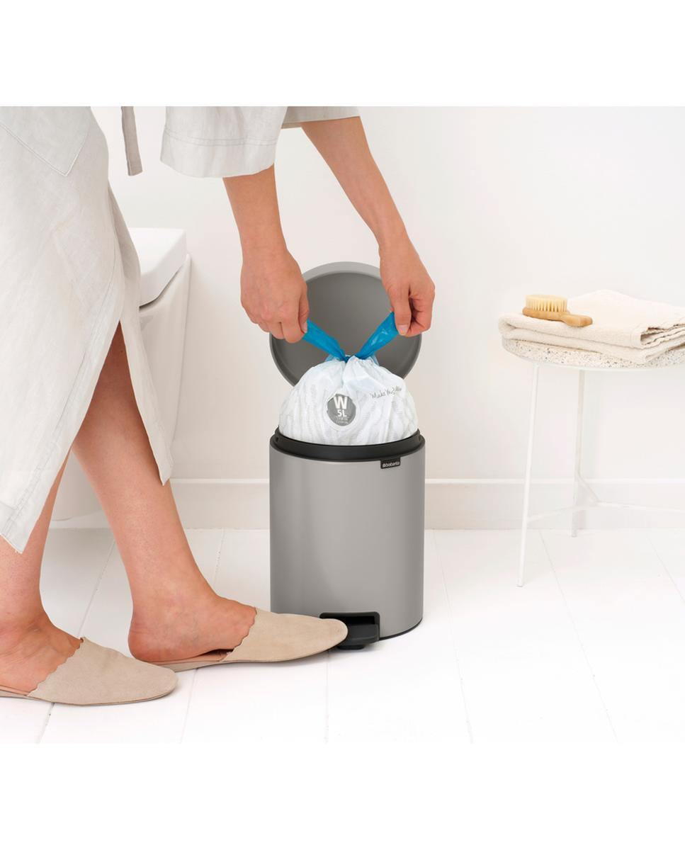 Papelera de baño con pedal NewIcon 5L Brabantia - Gris 5 litros Gris-6
