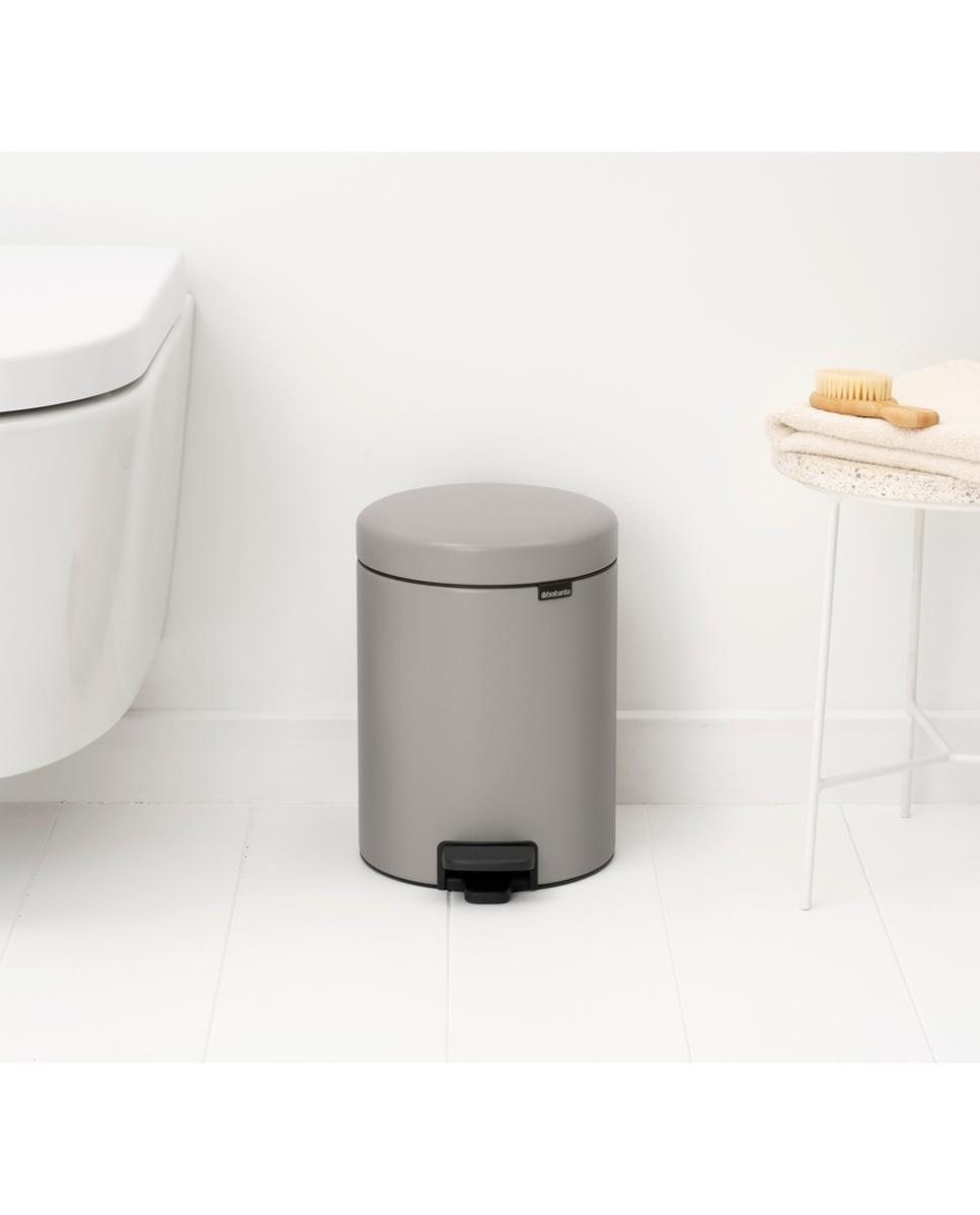 Papelera de baño con pedal NewIcon 5L Brabantia - Gris 5 litros Gris-7