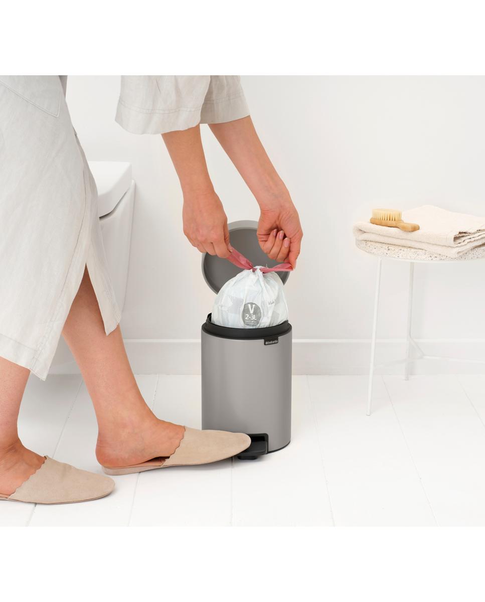 Papelera de baño con pedal NewIcon 3L Brabantia - Gris 3 litros Gris-6