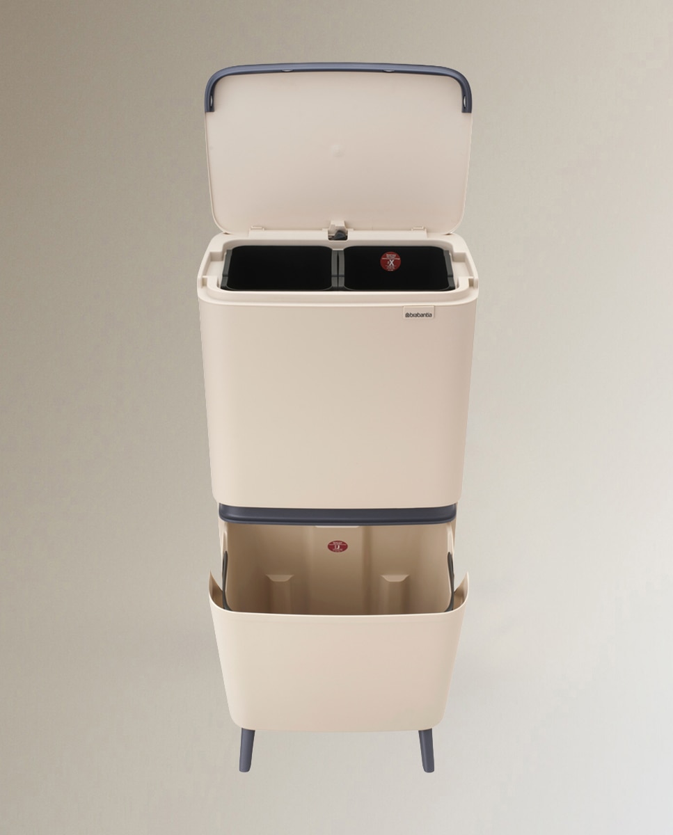 Cubo de Reciclagem SortUp 10 + 10 + 25 L Brabantia Bege-6