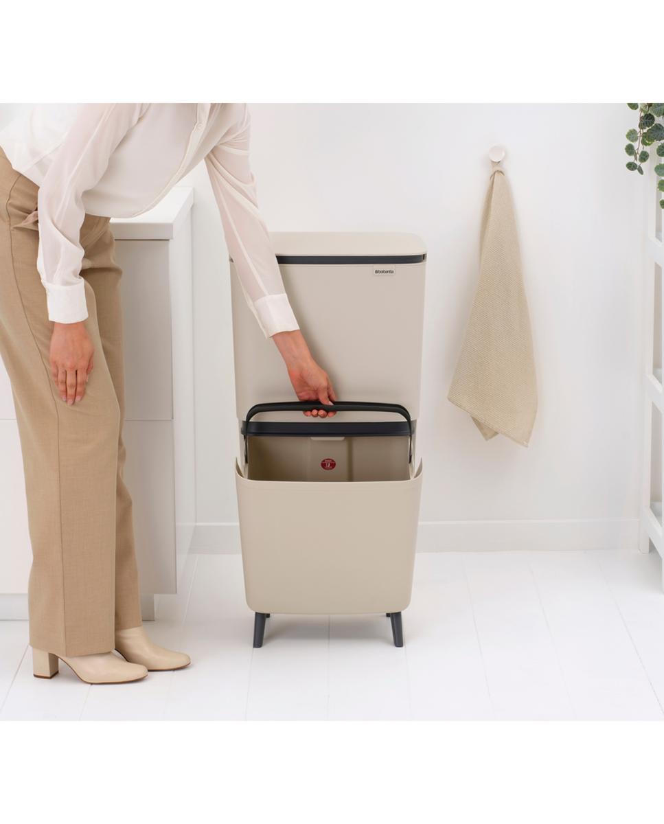 Cubo de Reciclagem SortUp 10 + 10 + 25 L Brabantia Bege-10