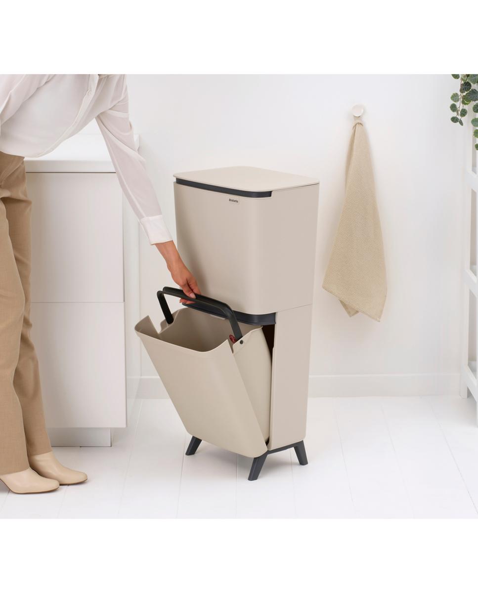 Cubo de Reciclagem SortUp 10 + 10 + 25 L Brabantia Bege-13