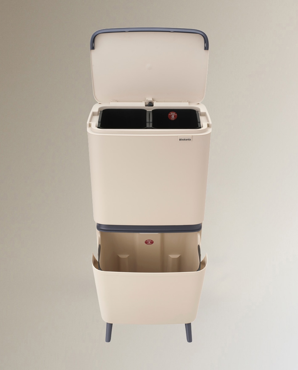 Cubo de Reciclagem SortUp 10 + 10 + 25 L Brabantia Bege-14