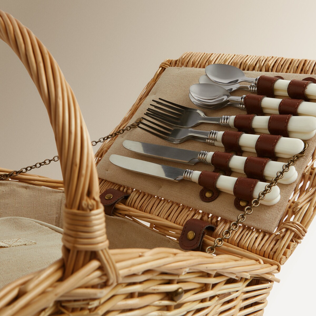 Cesta de piquenique para 4 pessoas El Corte Inglés Natural-2