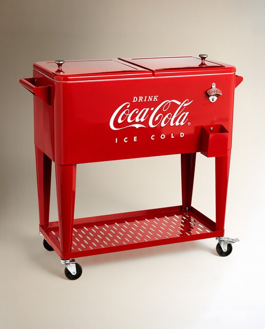 Carrito nevera para jardín Coca Cola