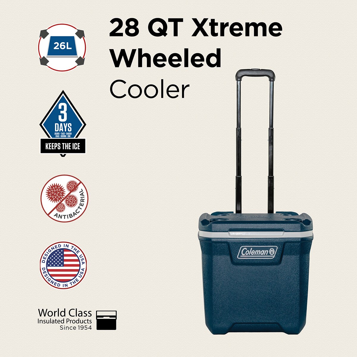 Geleira Rígida Xtreme com Rodas - 26 L Azul-5