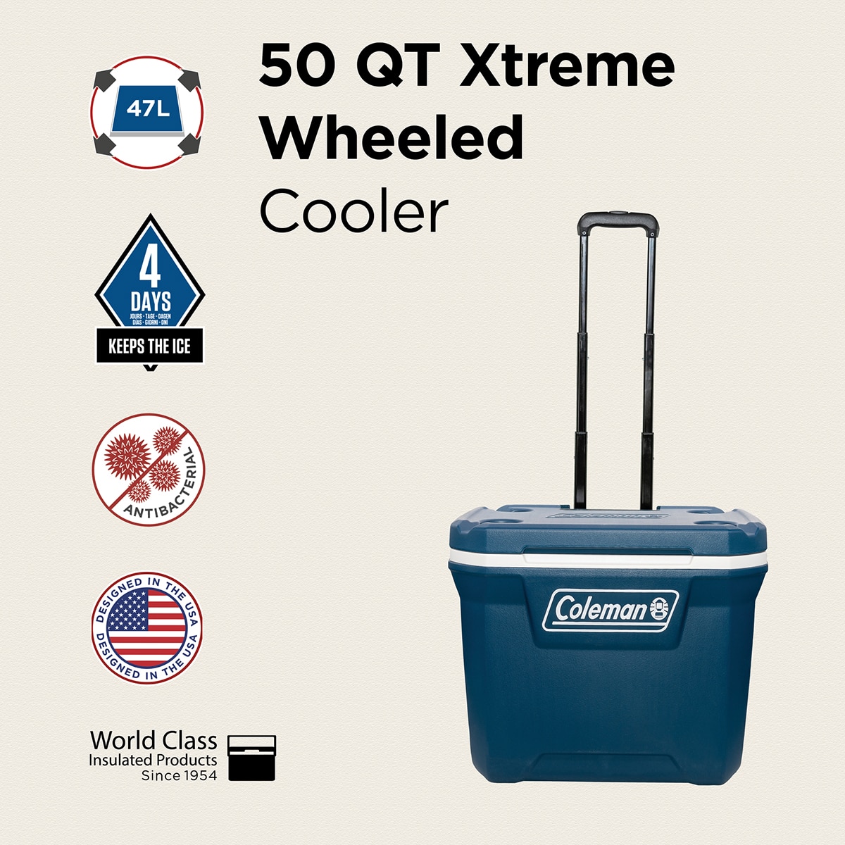 Geleira Rígida 47 L Xtreme com Rodas Azul-5