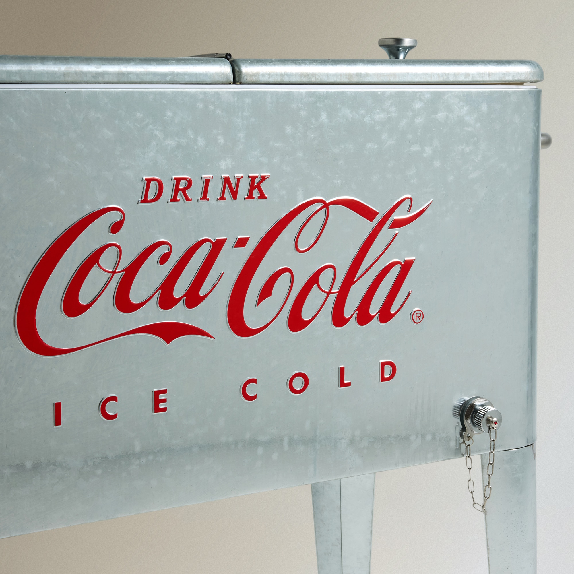 Carrito nevera galvanizado para jardín Coca Cola - Plata Plata-3