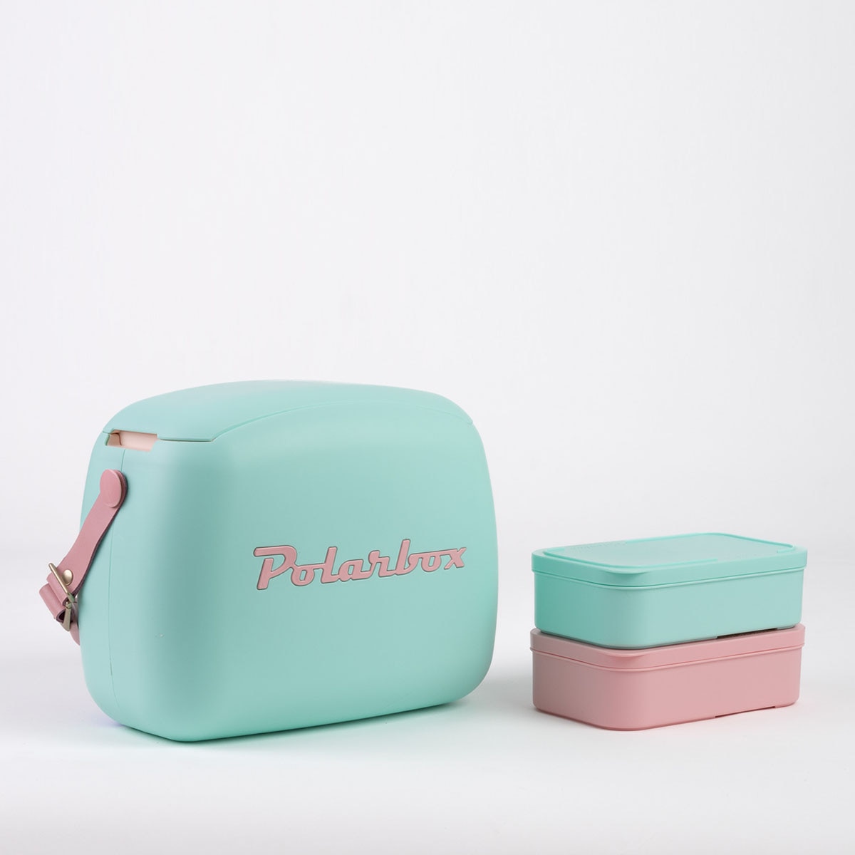 Nevera portátil con 2 contenedores CoolerBag Polarbox Verde Agua-1
