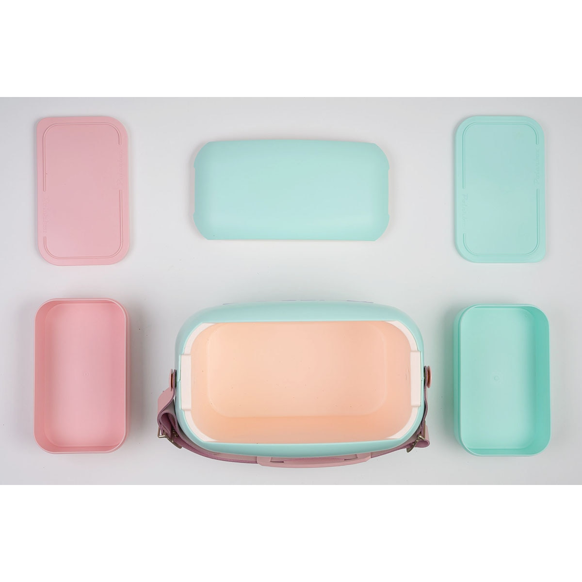 Nevera portátil con 2 contenedores CoolerBag Polarbox Verde Agua-4