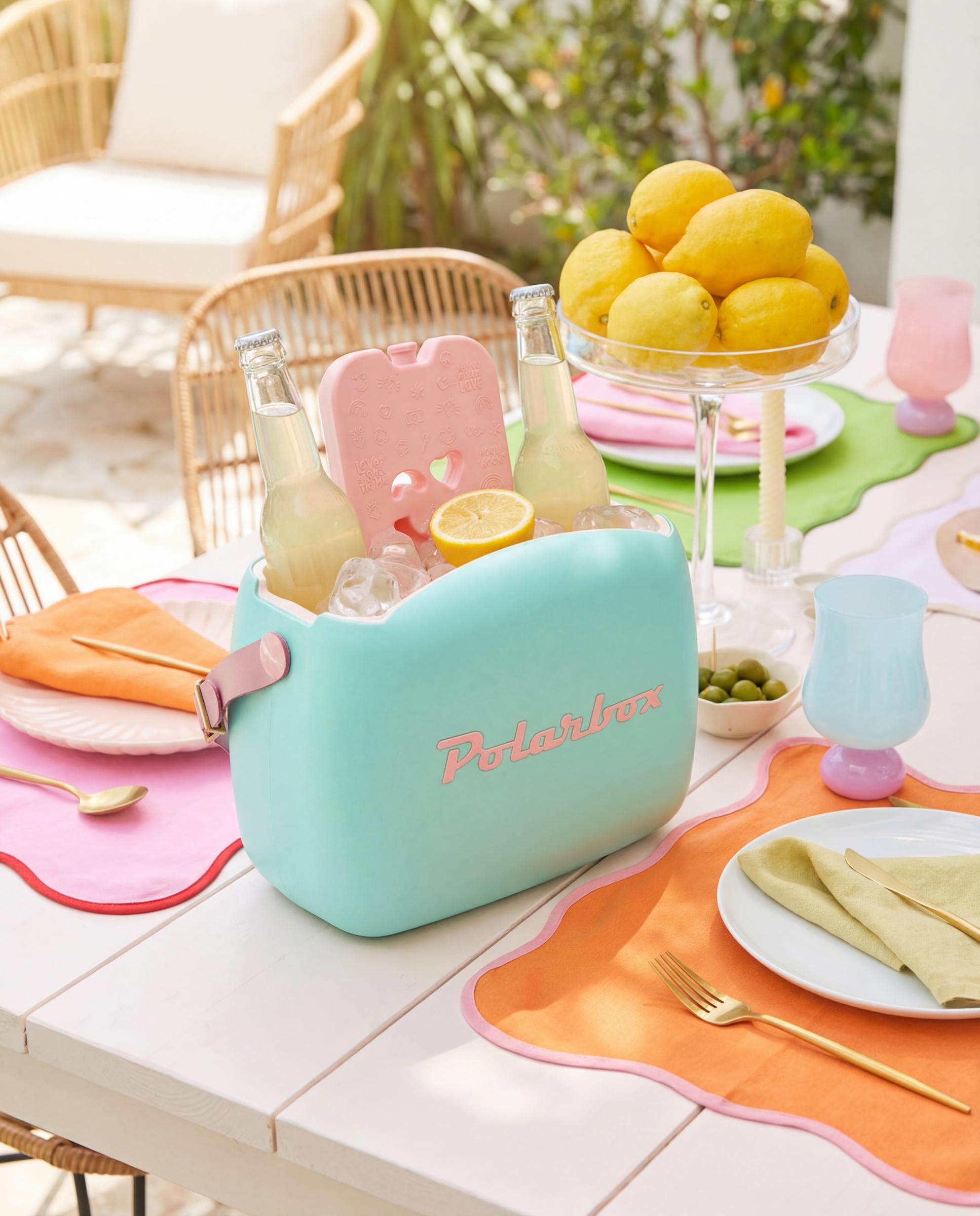 Nevera portátil con 2 contenedores CoolerBag Polarbox Verde Agua-5