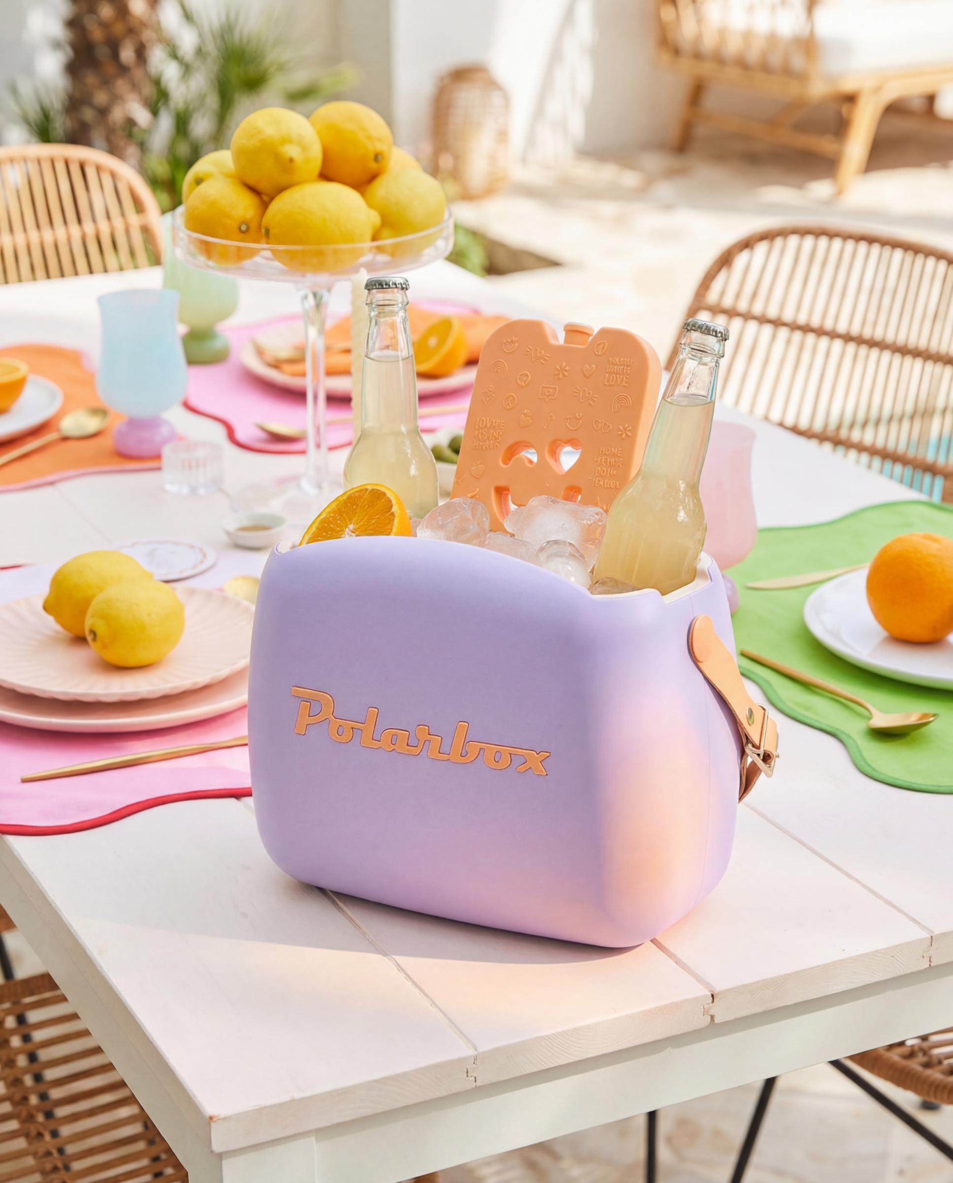 Nevera portátil con 2 contenedores CoolerBag Polarbox Malva-5