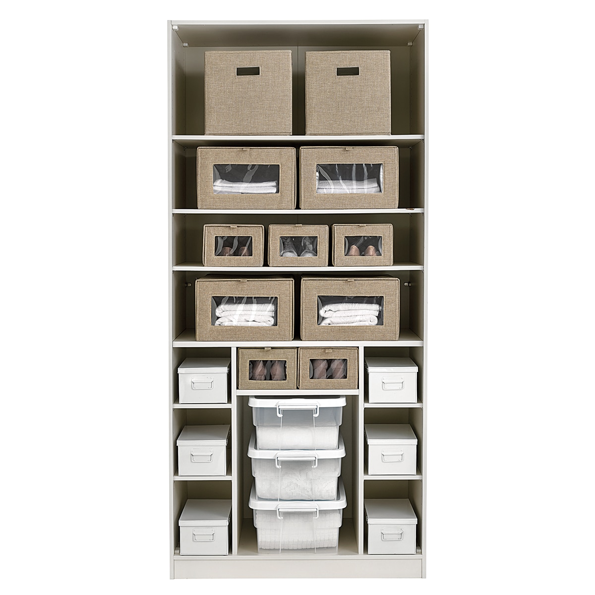Caja organizadora plegable con ventana El Corte Inglés - Beige Grande Beige-4