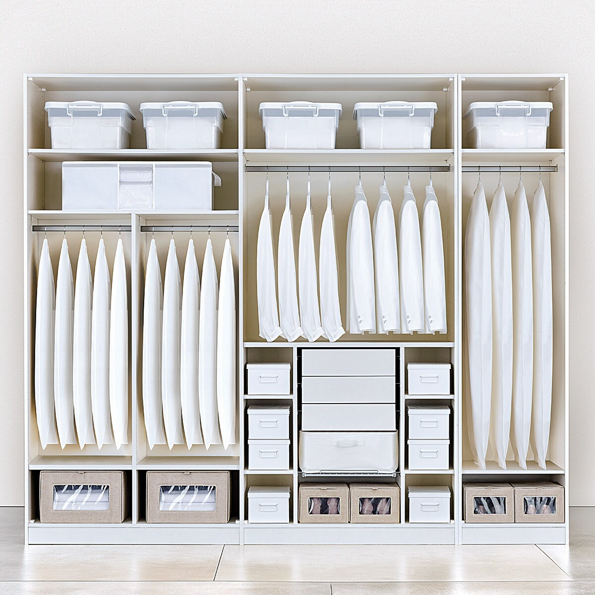 Caja organizadora plegable con ventana El Corte Inglés - Beige Pequeño Beige-2