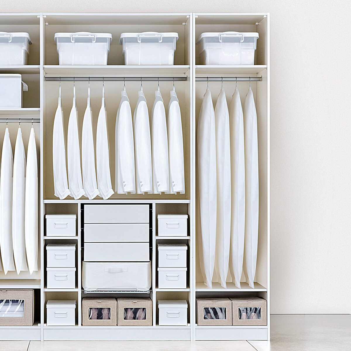 Caja organizadora plegable con ventana El Corte Inglés - Beige Pequeño Beige-3