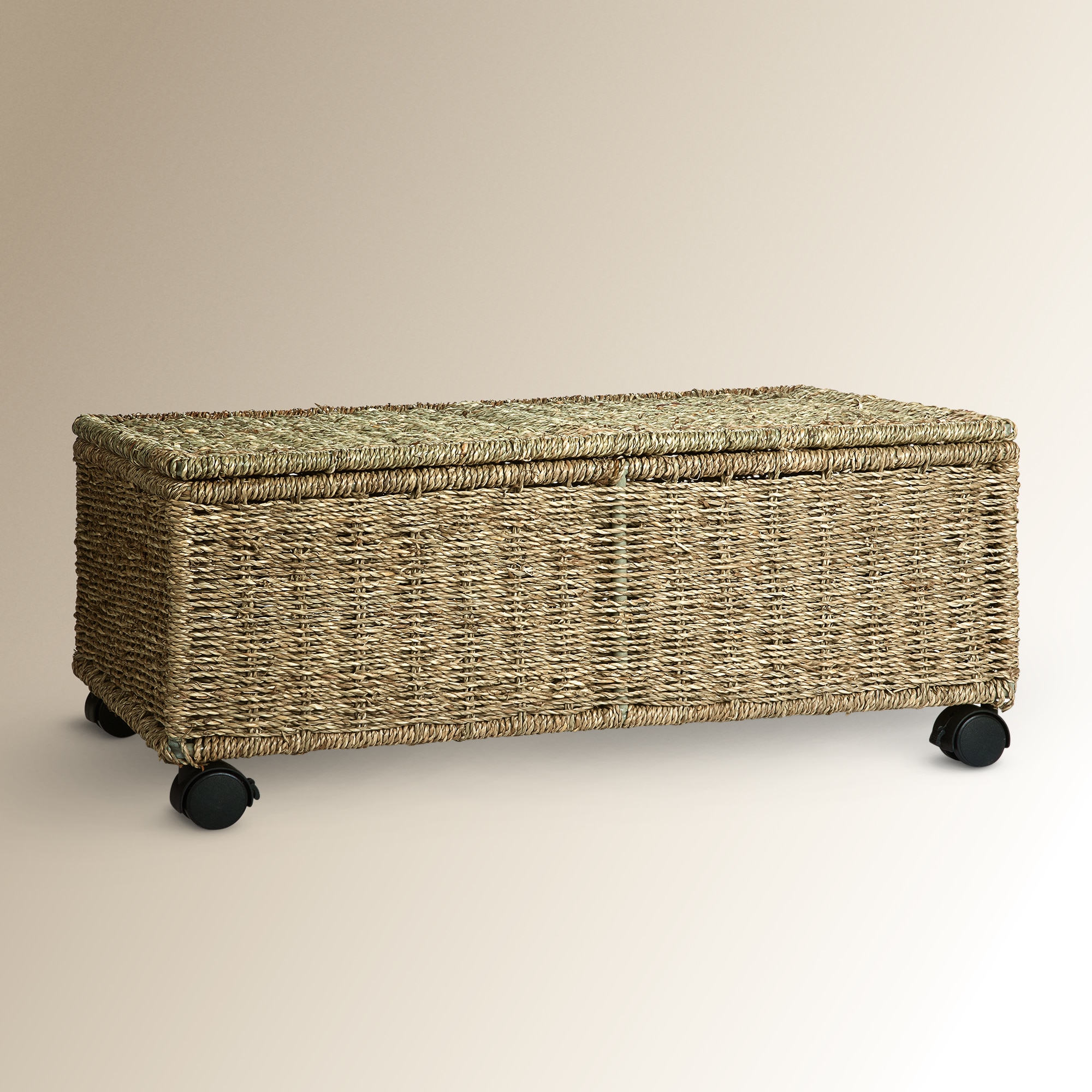 Cesto Caixa com Rodas Seagrass Natural-1