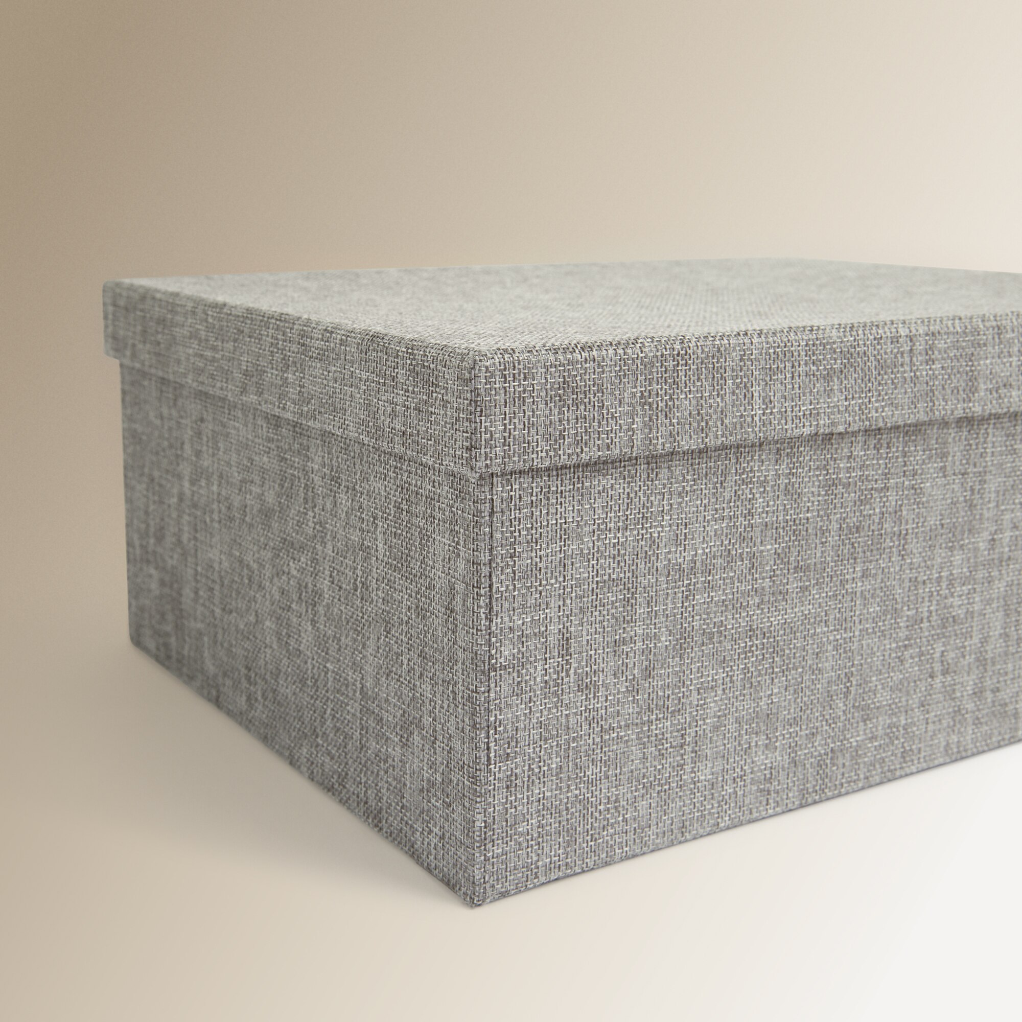 Caja de cartón y tela El Corte Inglés - Gris Grande XL Gris-3