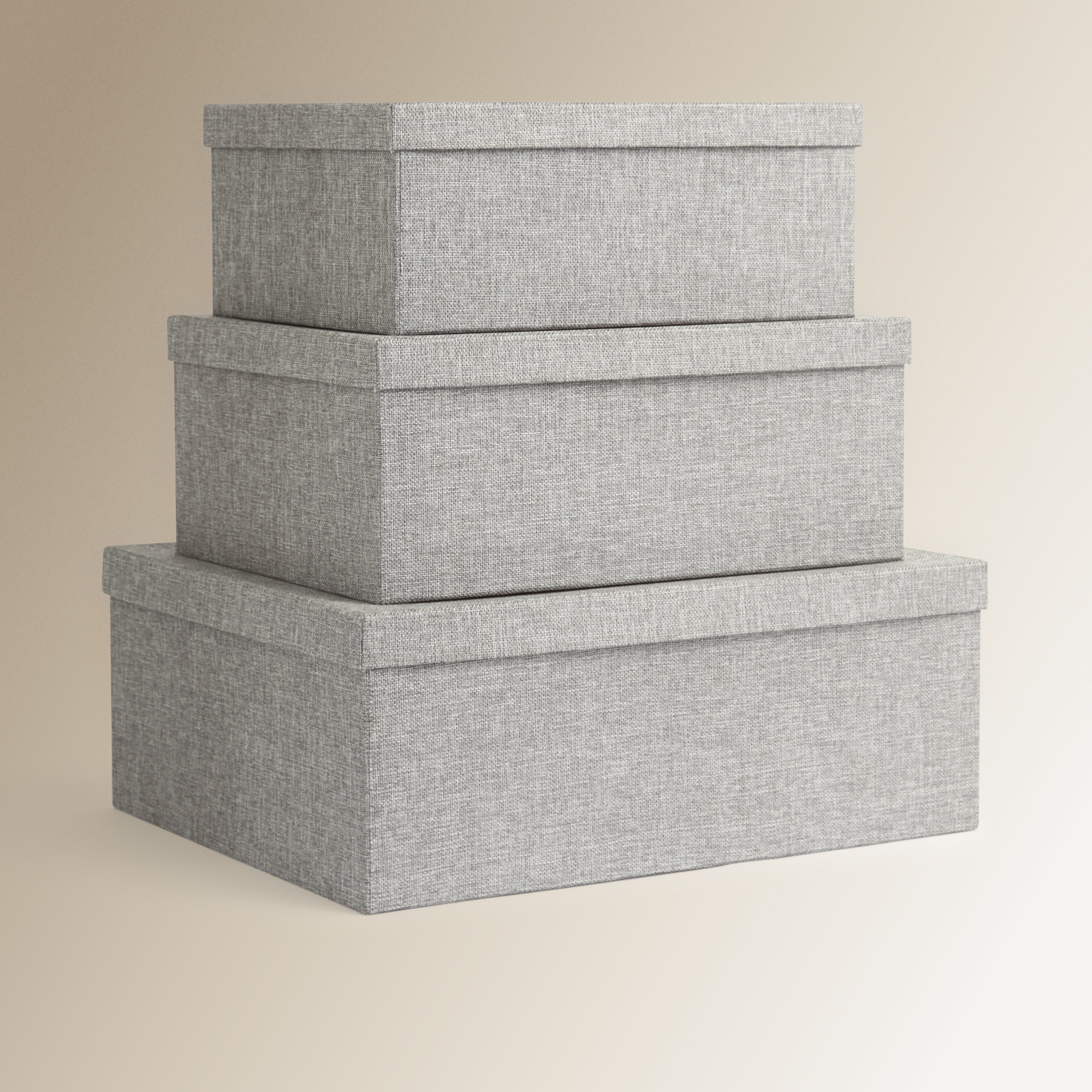 Caja de cartón y tela El Corte Inglés - Gris Grande XL Gris-5