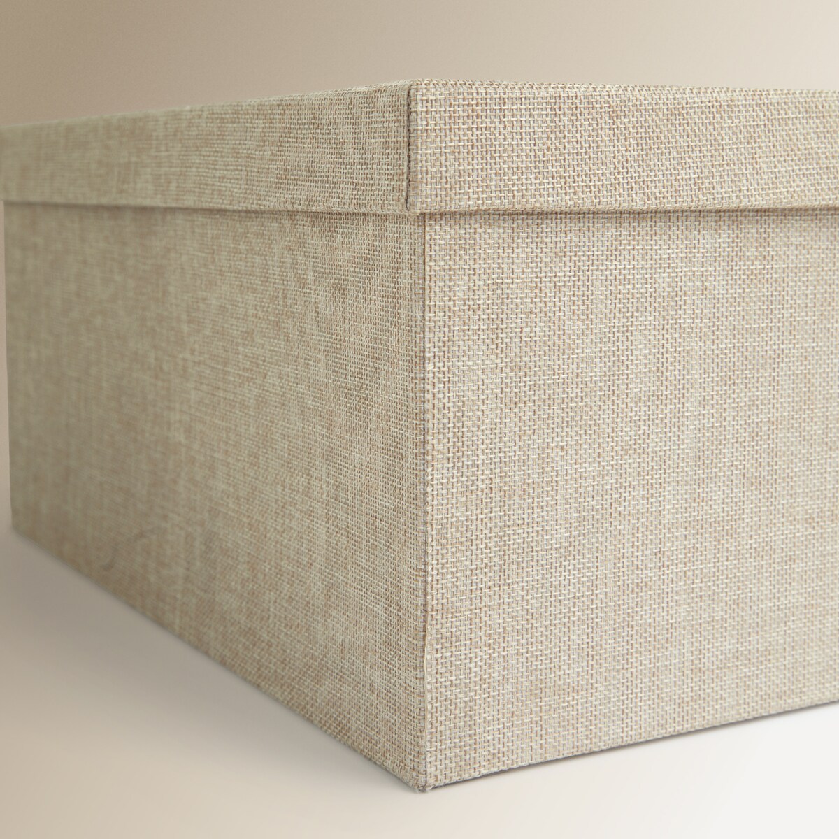 Caixa de cartão e tecido Bege-3