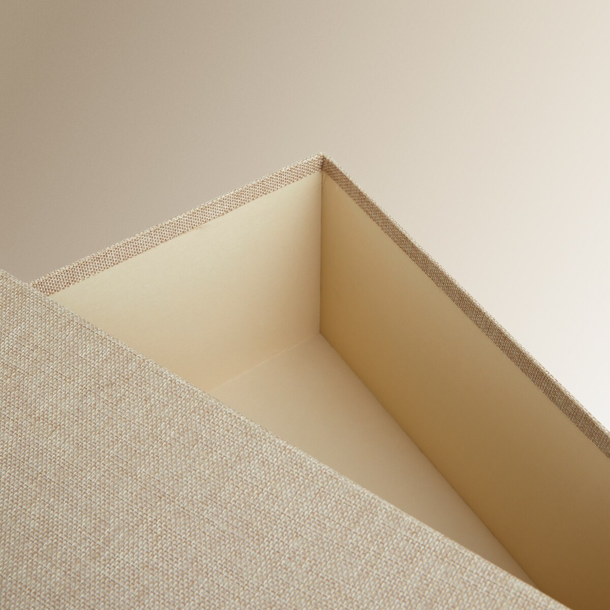 Caixa de cartão e tecido Bege-4