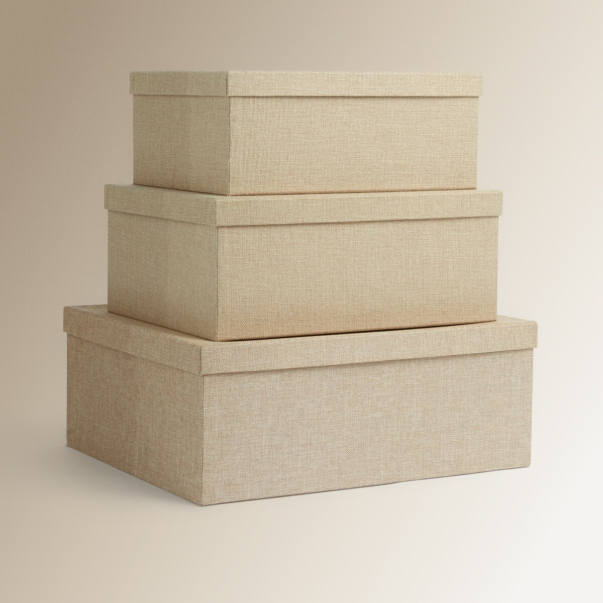 Caixa de cartão e tecido Bege-5
