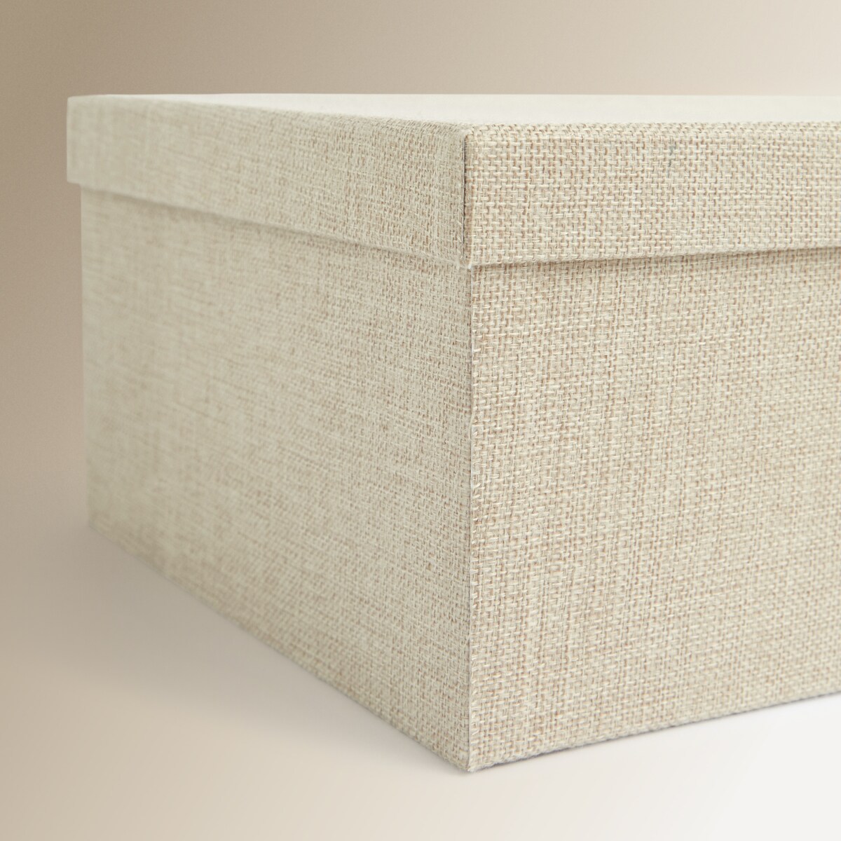 Caixa de cartão e tecido Bege-3