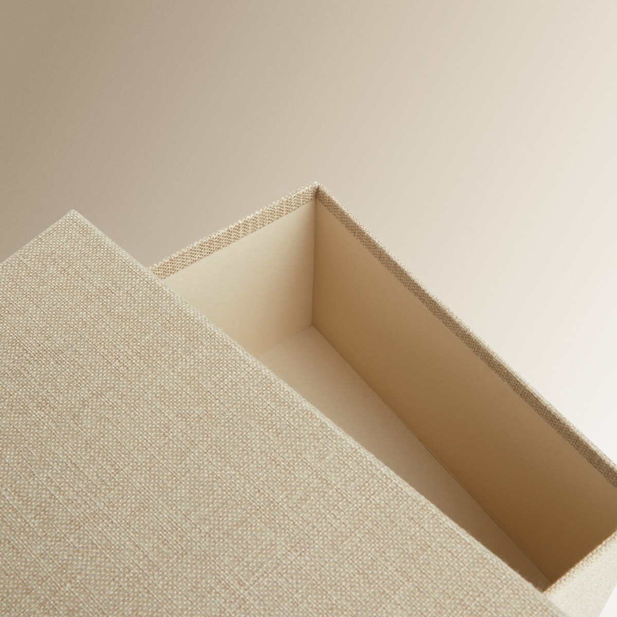 Caixa de cartão e tecido Bege-4