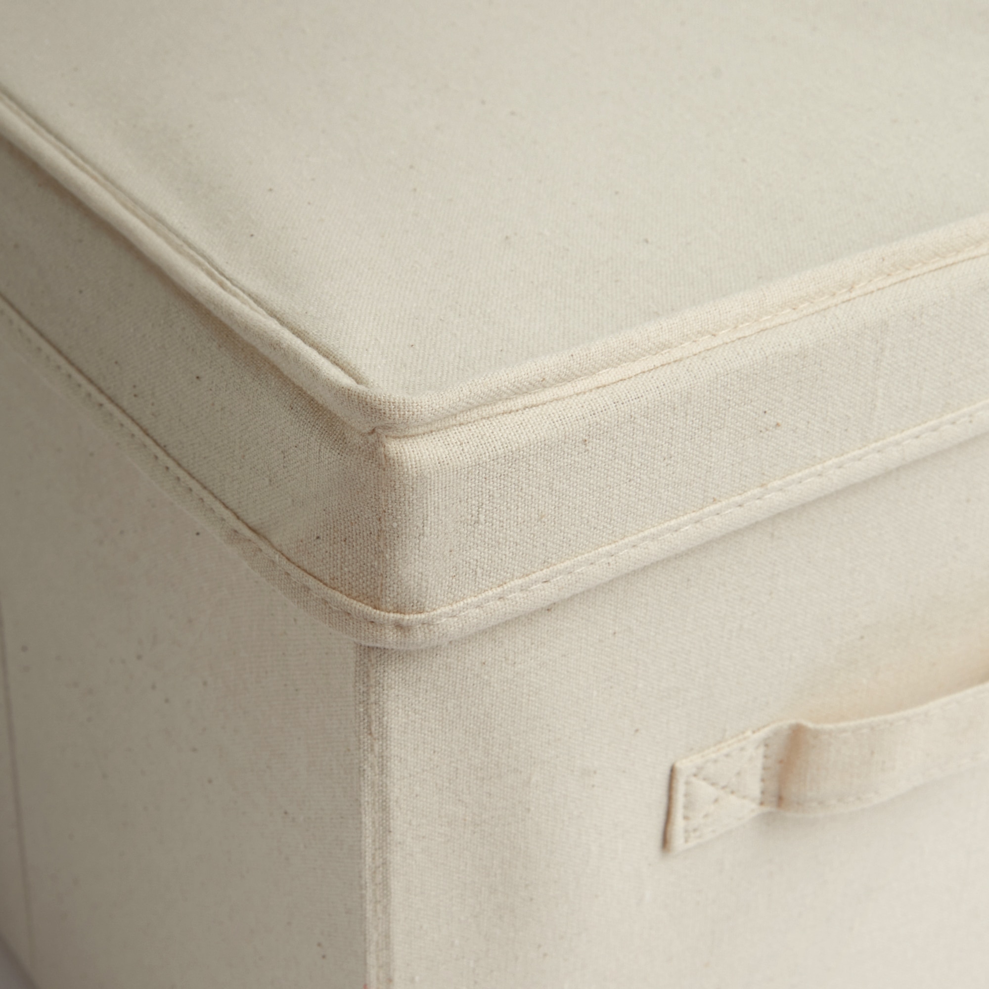 Caixa organizadora dobrável em algodão orgânico Natural-3