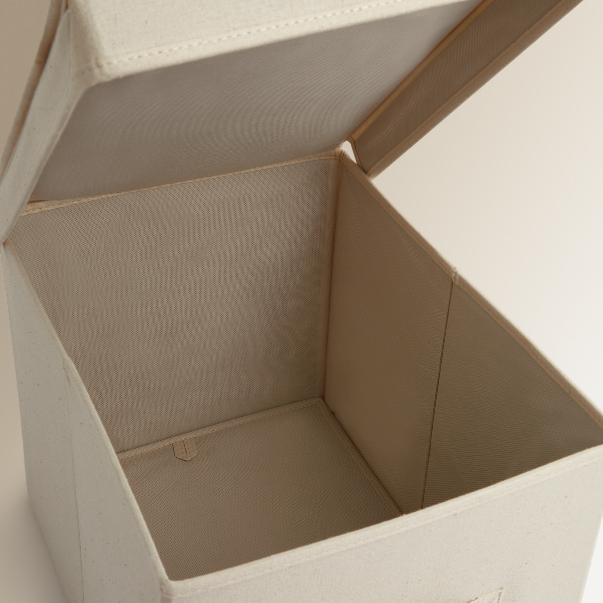 Caixa organizadora dobrável em algodão orgânico Natural-4