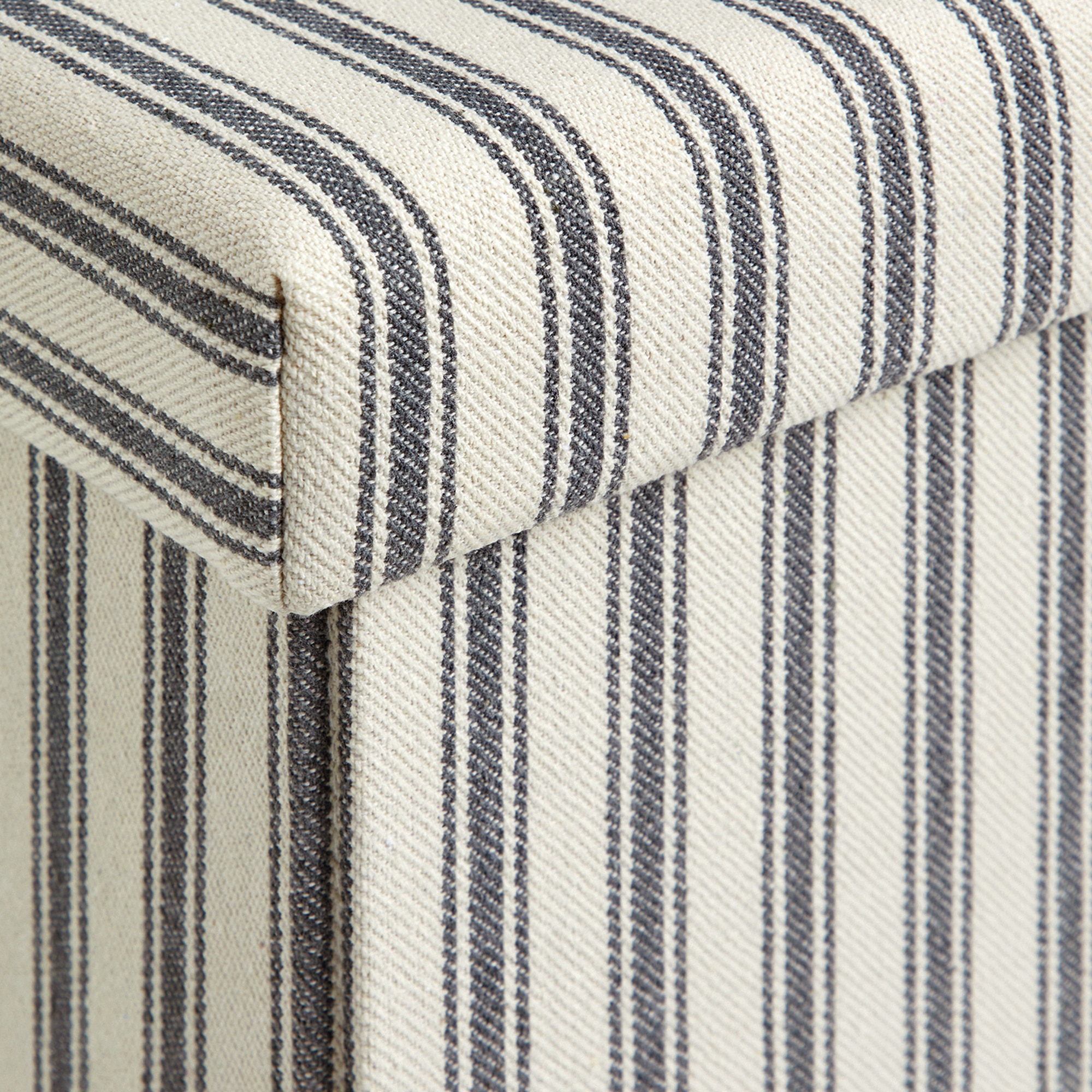 Caixa puf às riscas Branco-3