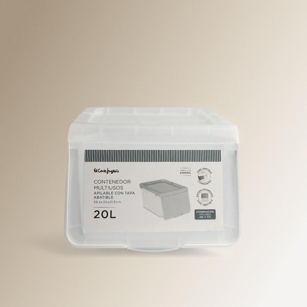 Caixa de Armazenamento Empilhável Transparente-5