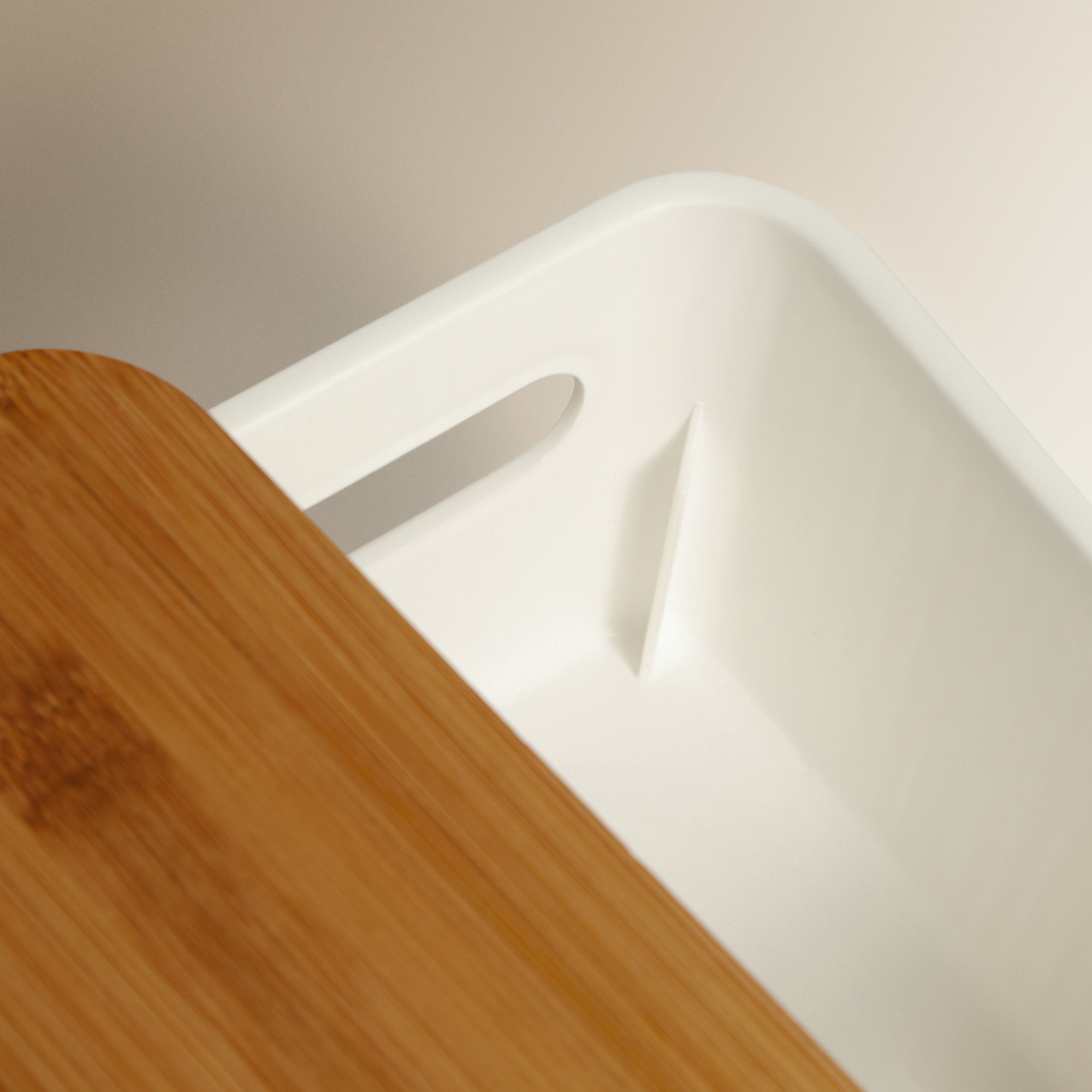 Caixa Organizadora com Tampa de Bambu Branco-3