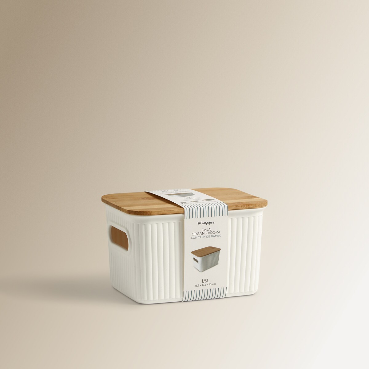 Caixa Organizadora com Tampa de Bambu Branco-4