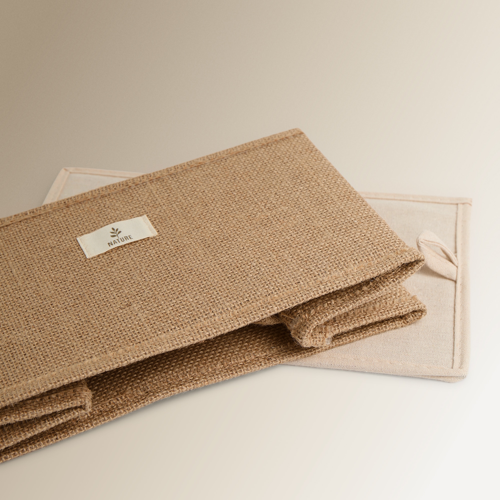 Caixa Dobrável Jute Natural-4