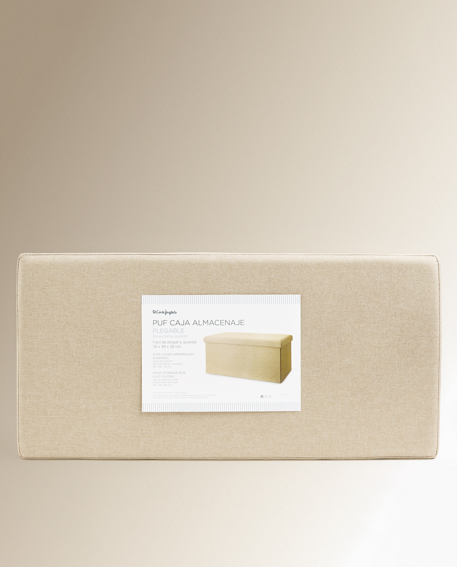 Caixa puf duplo El Corte Inglés Bege-4
