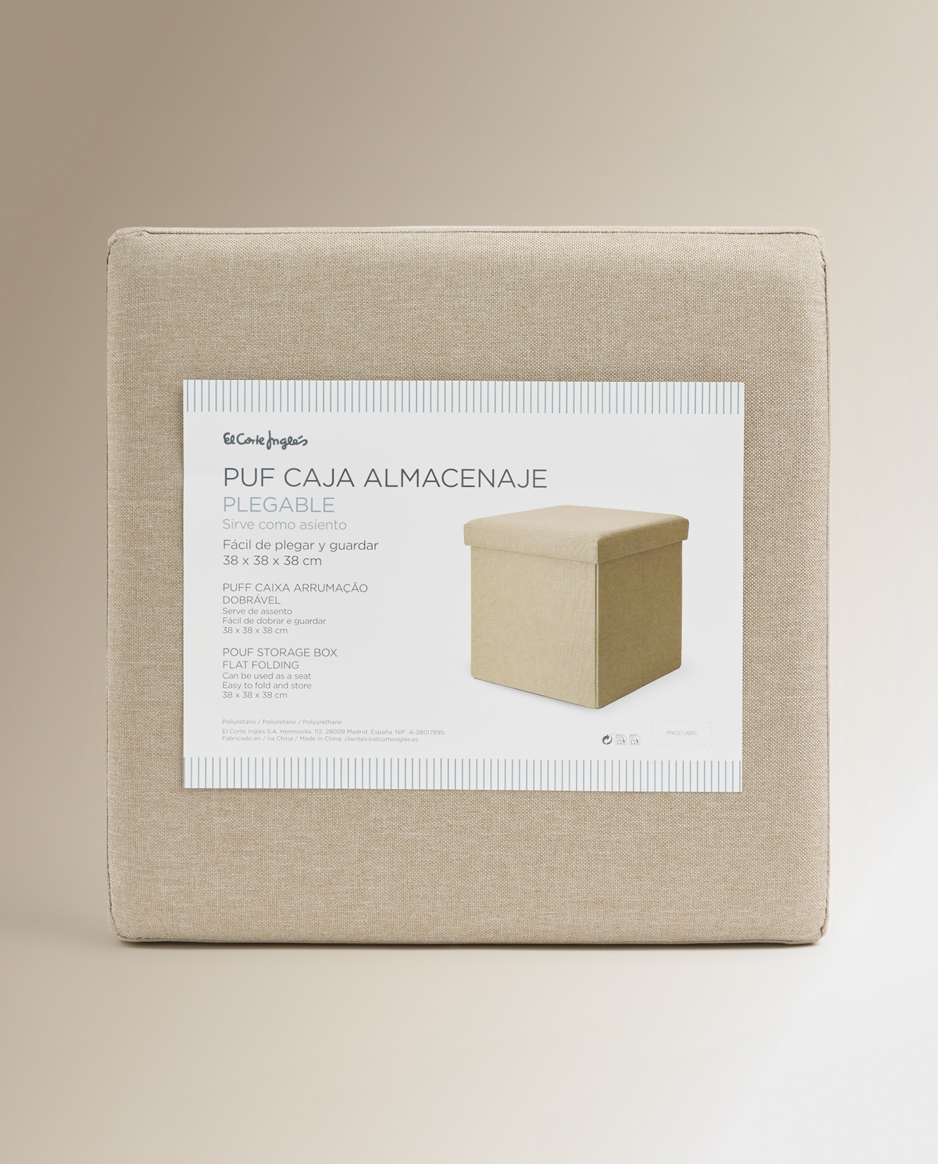 Caja puf El Corte Inglés - Beige Beige-4