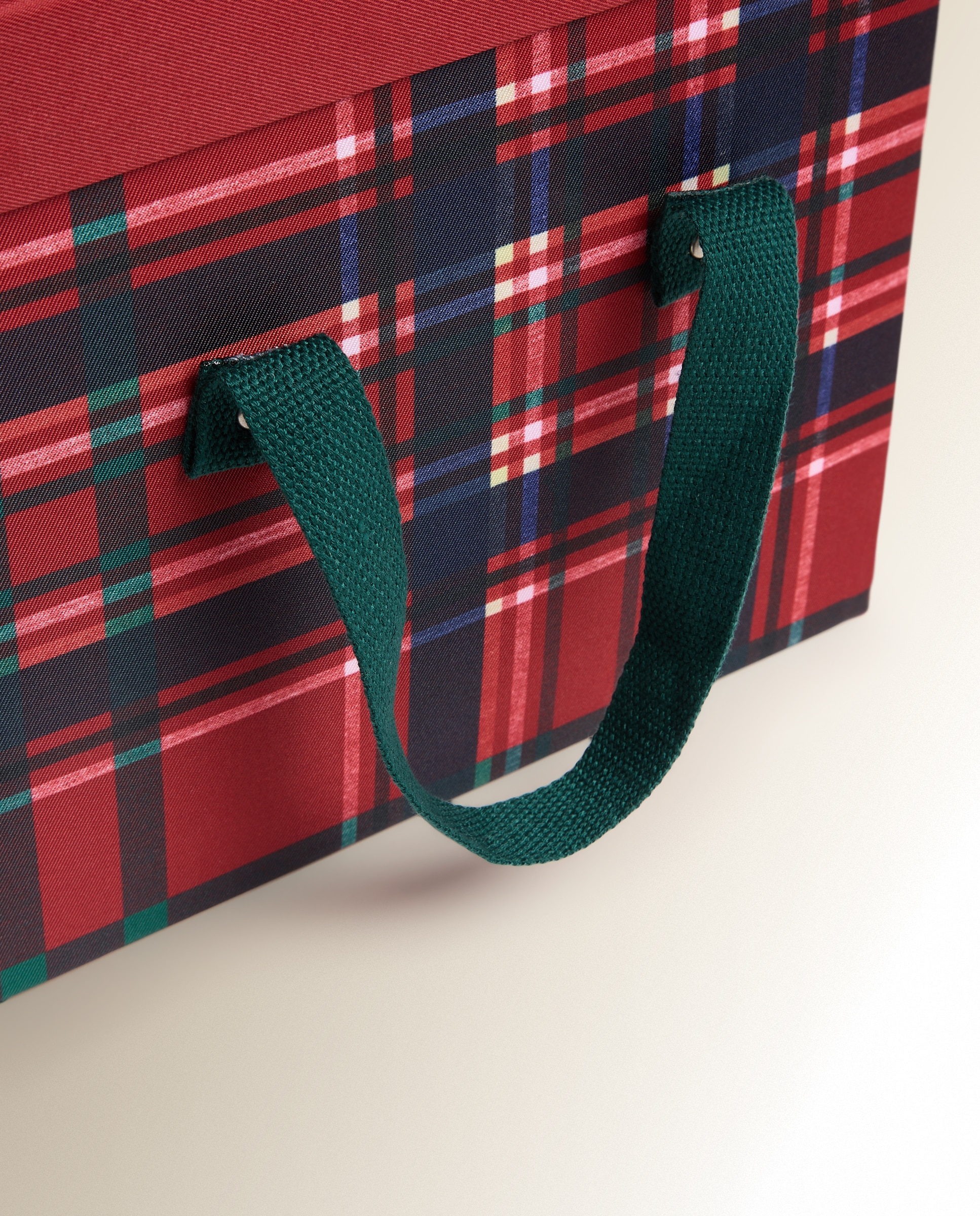 Imagen 2 de Caja organizadora con 36 compartimentos tartán Navidad - Rojo Grande Rojo
