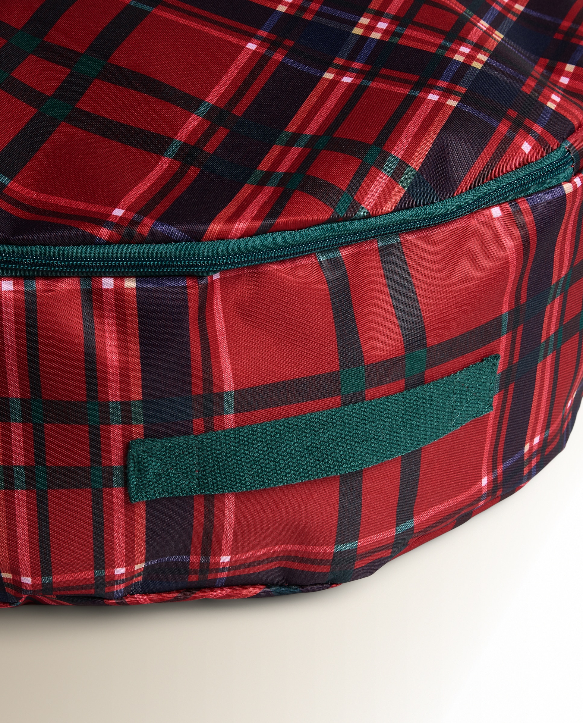 Imagen 4 de Funda redonda Corona tartán Navidad - Rojo Rojo