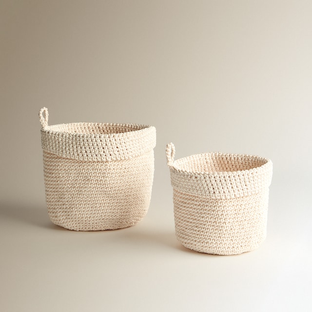 Imagem 0 de Conjunto de 2 Cestos Redondos Tricot