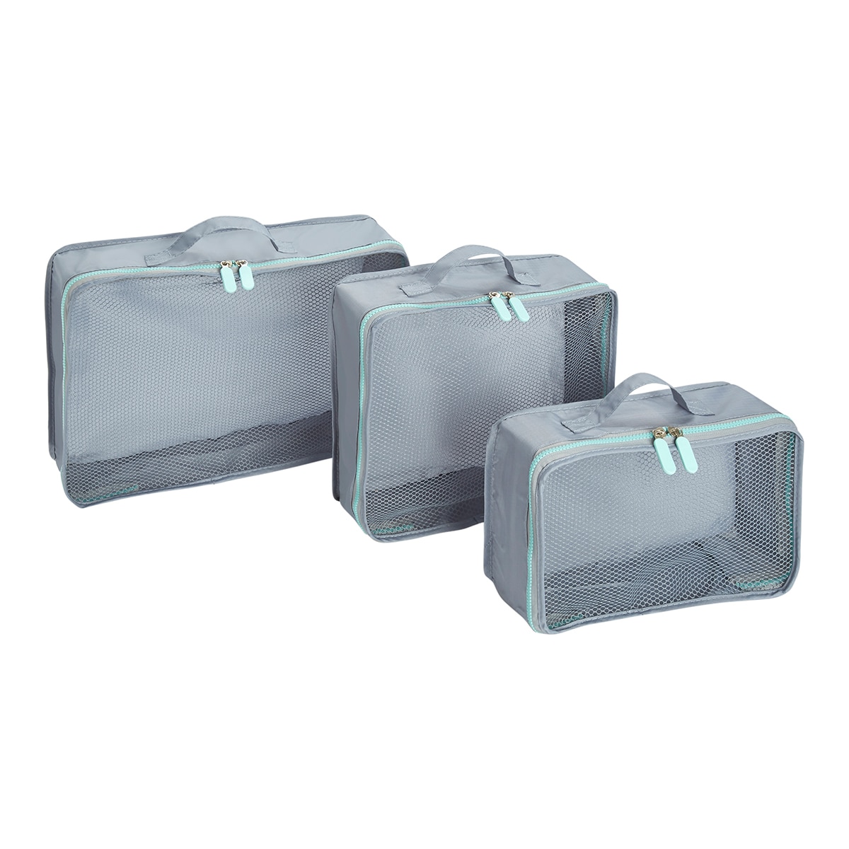 Conjunto de 3 Sacos de Viagem com Alça Cinzento-1