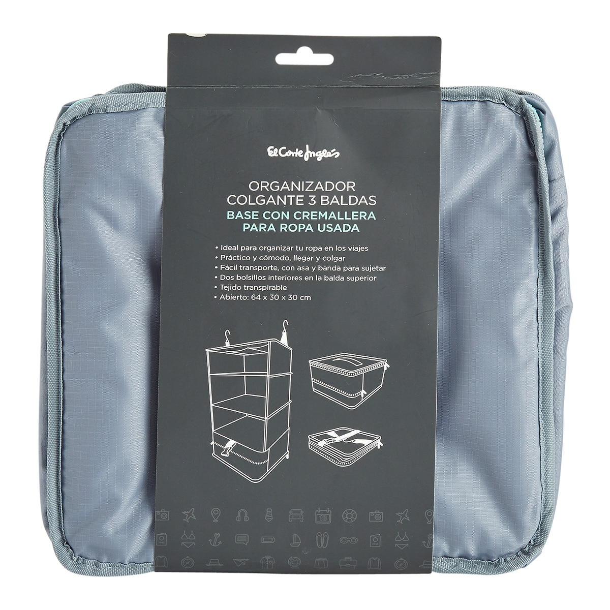 Organizador de viaje El Corte Inglés Gris Gris-3